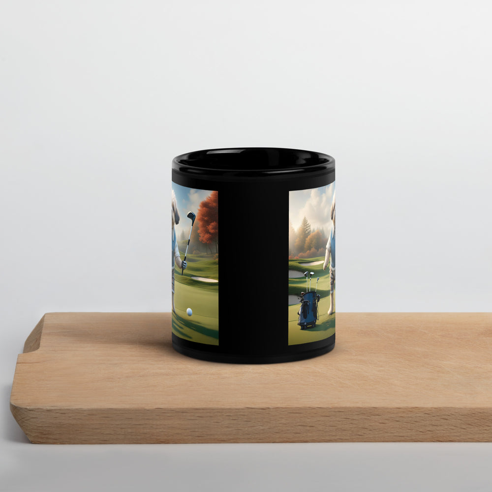 Pugapoo Golfer- Black Glossy Mug