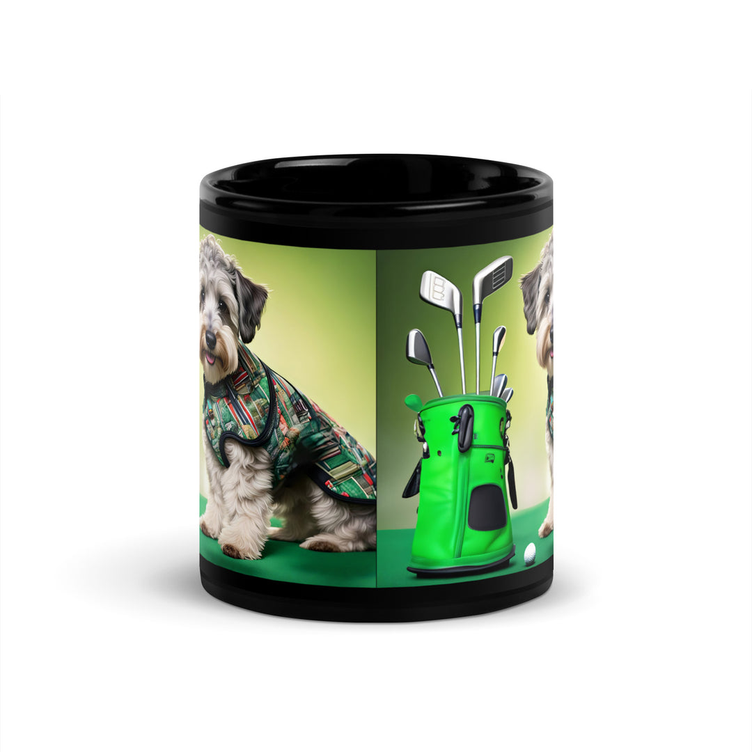 Schnoodle Golfer- Black Glossy Mug