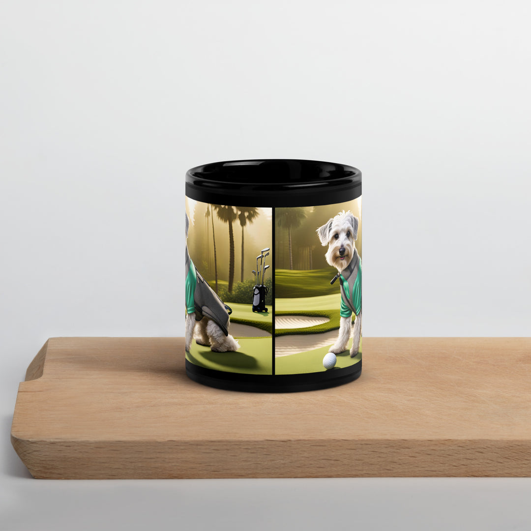 Schnoodle Golfer- Black Glossy Mug v3