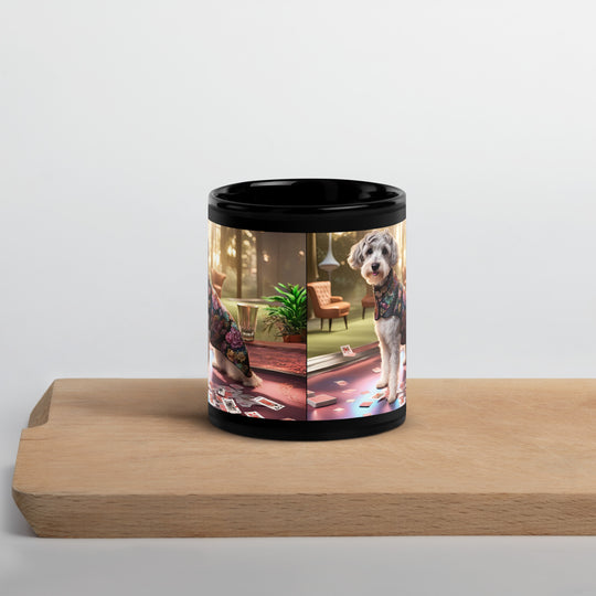 Schnoodle Golfer- Black Glossy Mug v8