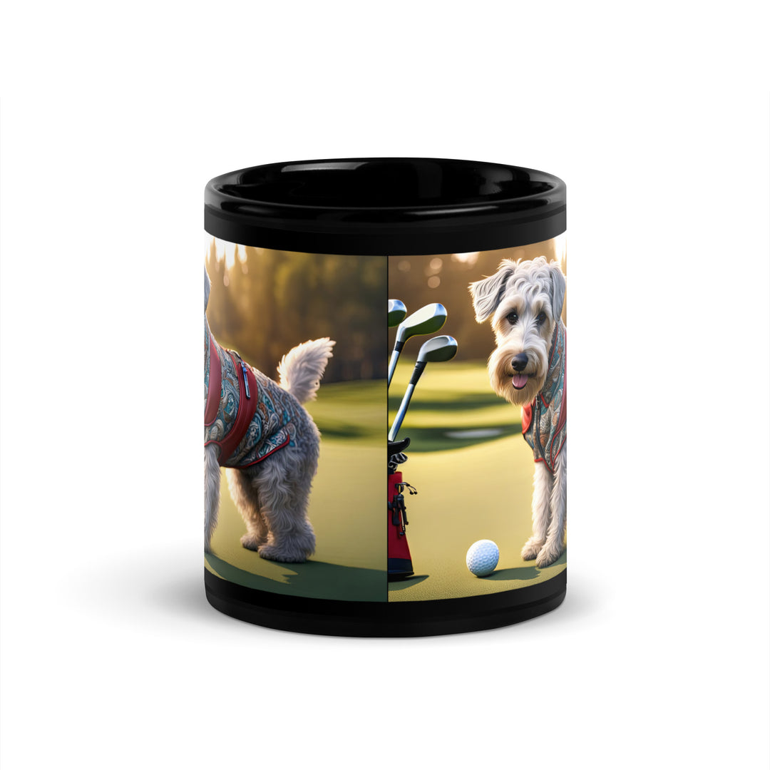 Schnoodle Golfer- Black Glossy Mug v10