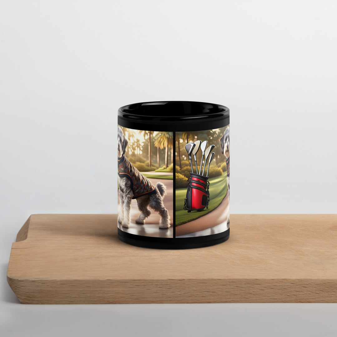 Schnoodle Golfer- Black Glossy Mug v11