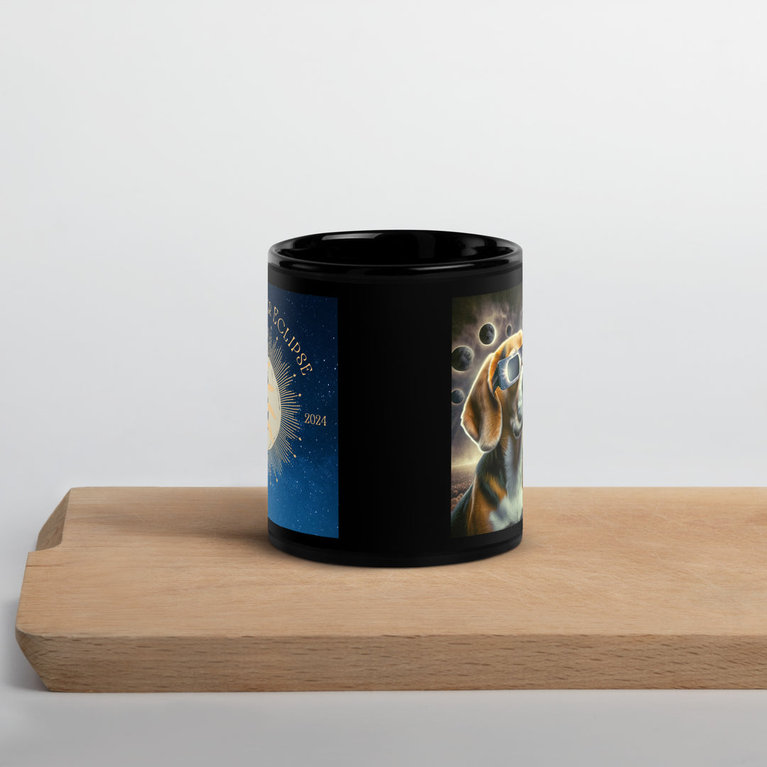 Beagle Eclipse- Black Glossy Mug