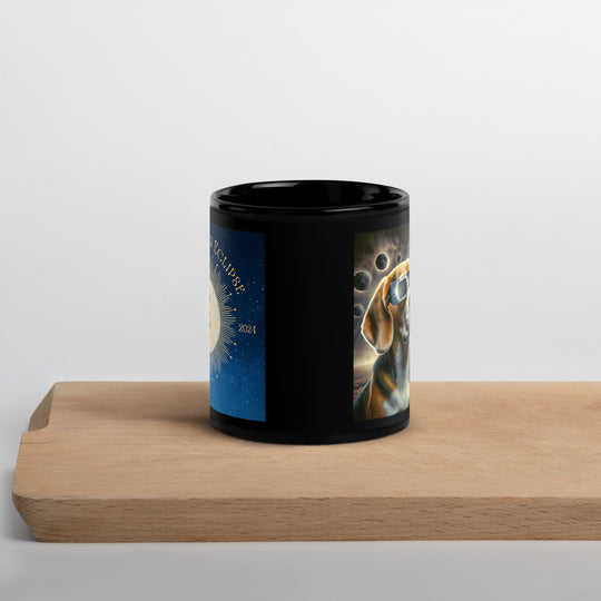 Beagle Eclipse- Black Glossy Mug