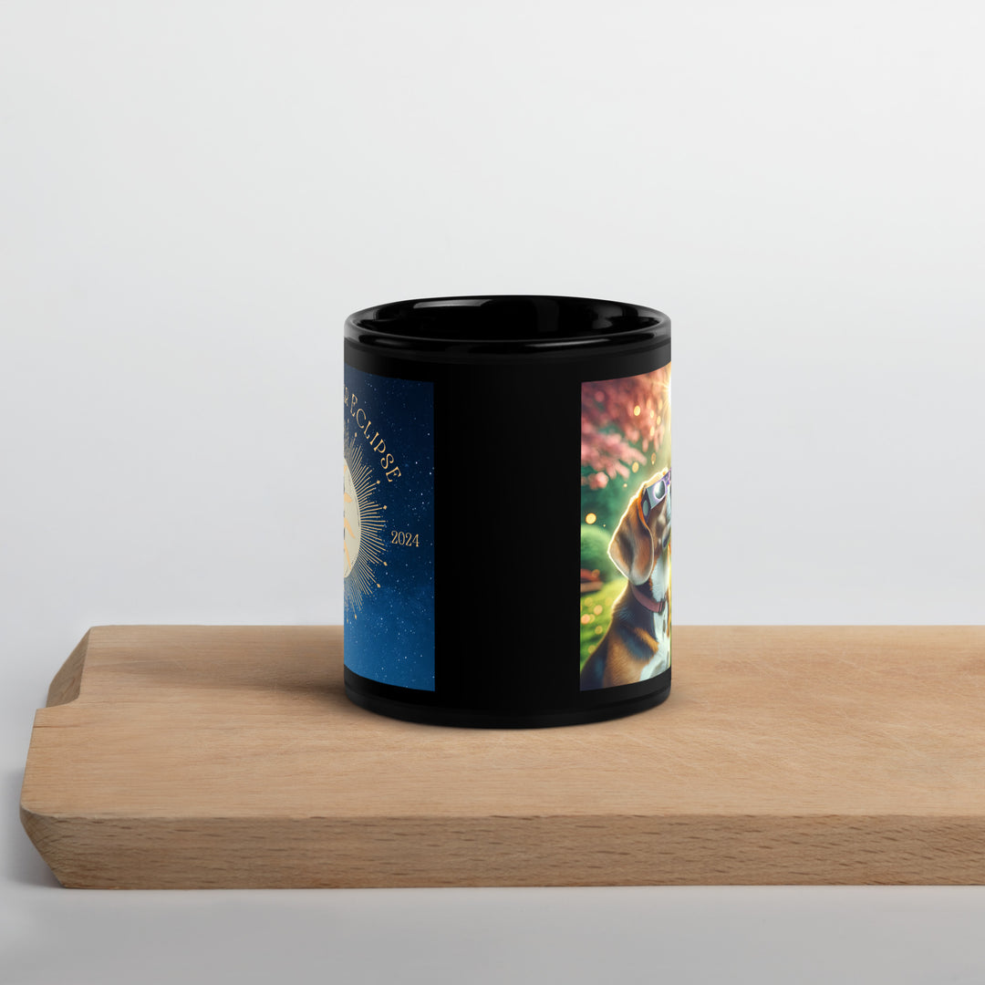 Beagle Eclipse- Black Glossy Mug v2