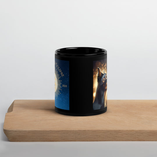 Doberman Pincher Eclipse- Black Glossy Mug v2