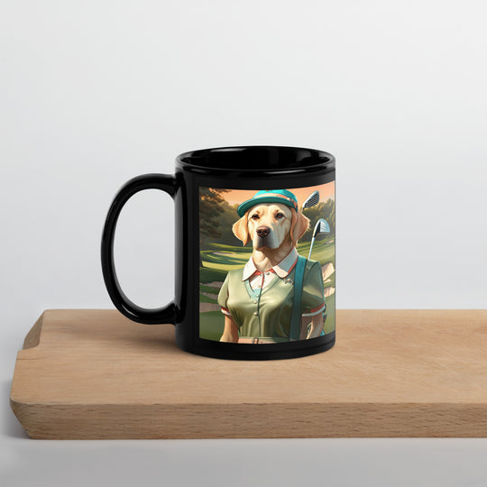 Black Glossy Mug-Labrador Retriever Golfer V20