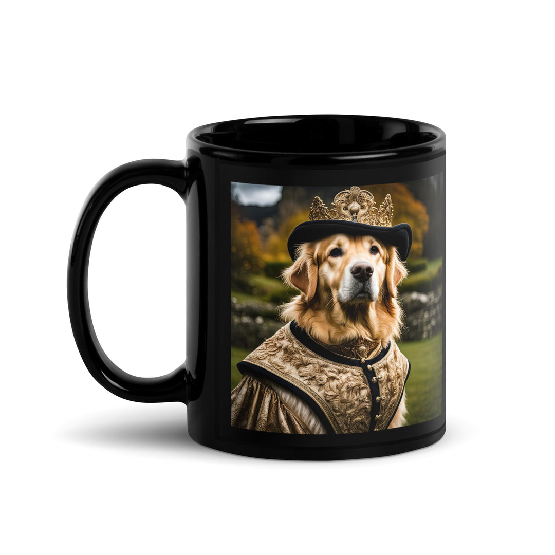 Golden Retriever- Black Glossy Mug