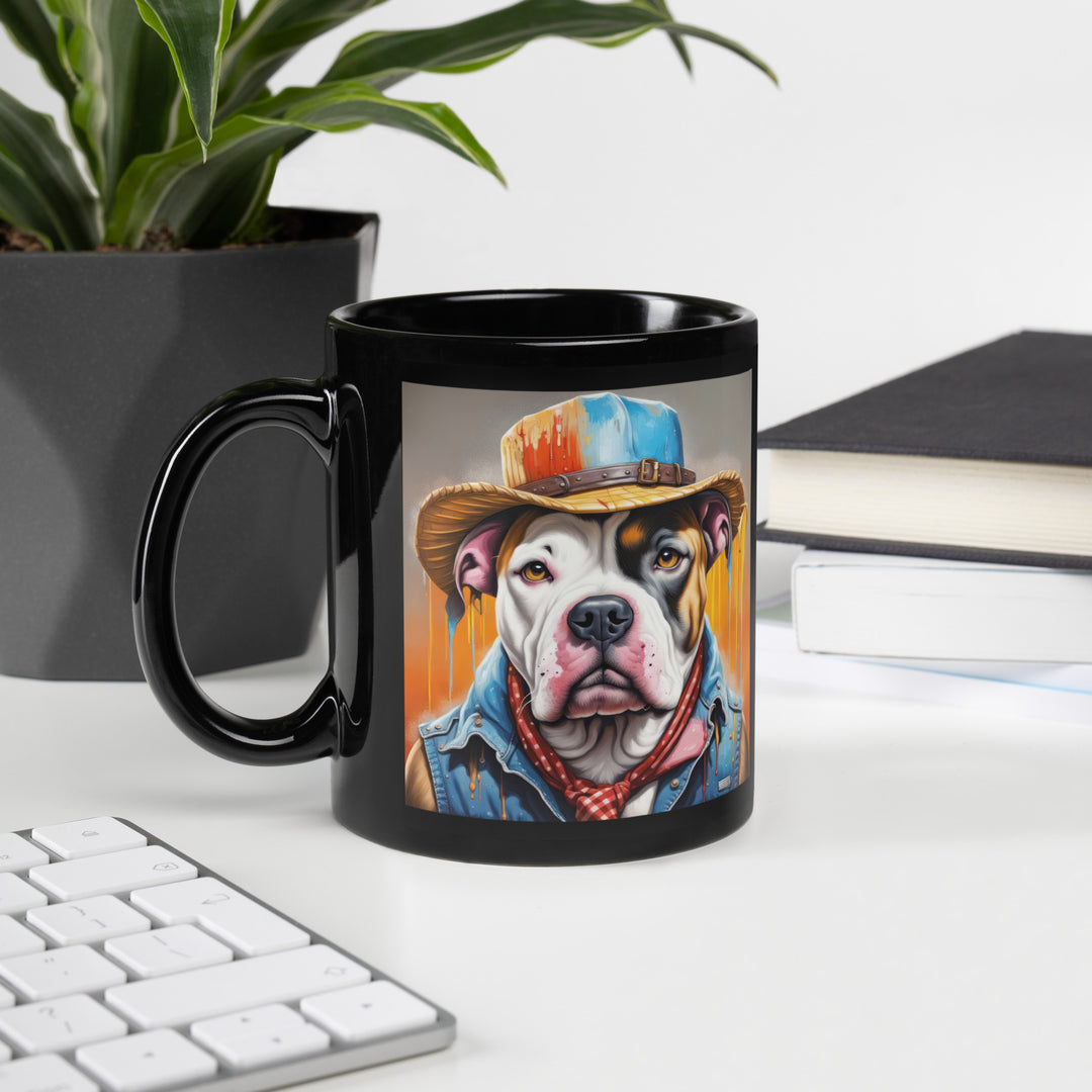 American Bulldog- Black Glossy Mug v3