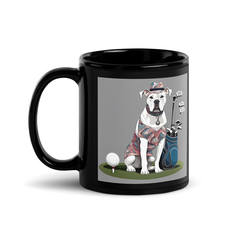 American Bulldog Golfer- Black Glossy Mug