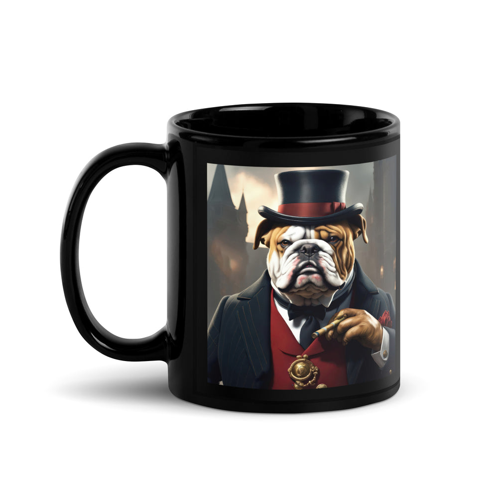 Bulldog- Black Glossy Mug