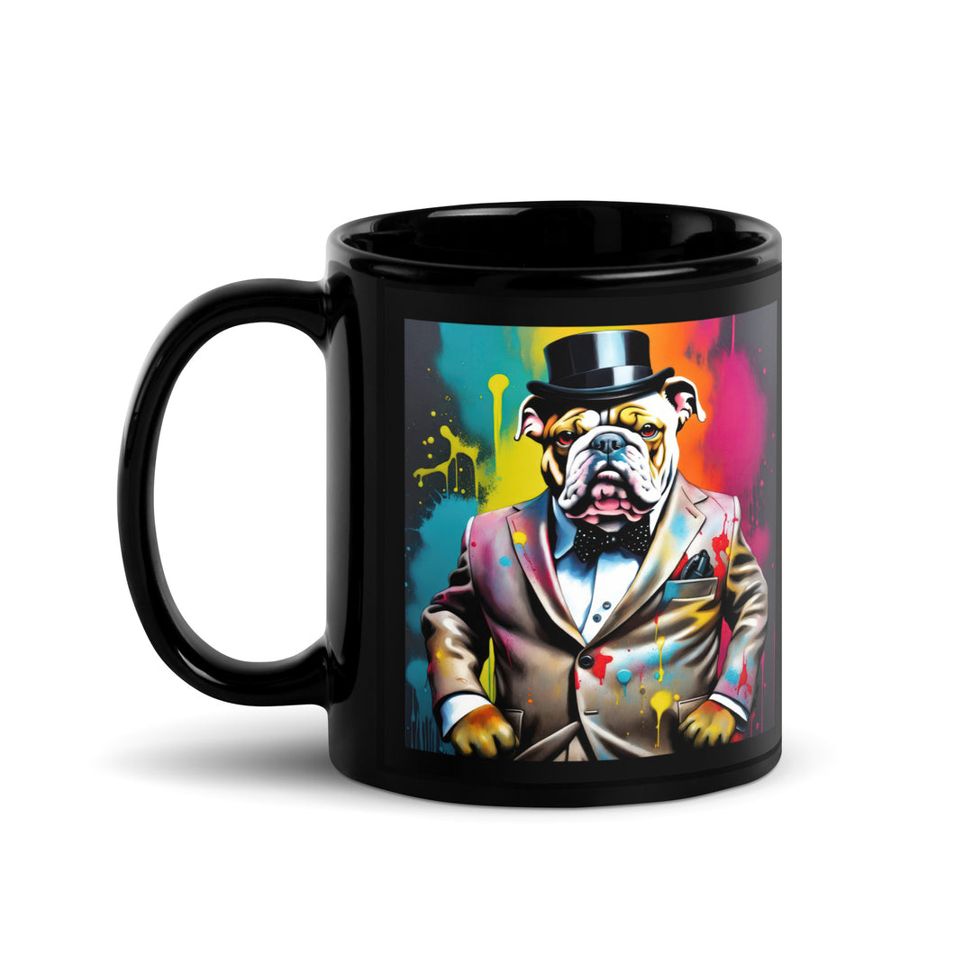 Bulldog- Black Glossy Mug v3