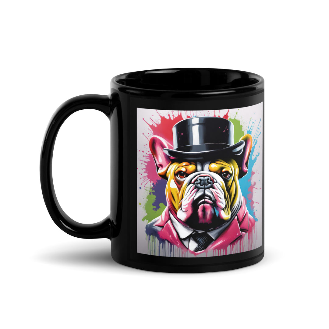 Bulldog- Black Glossy Mug v4