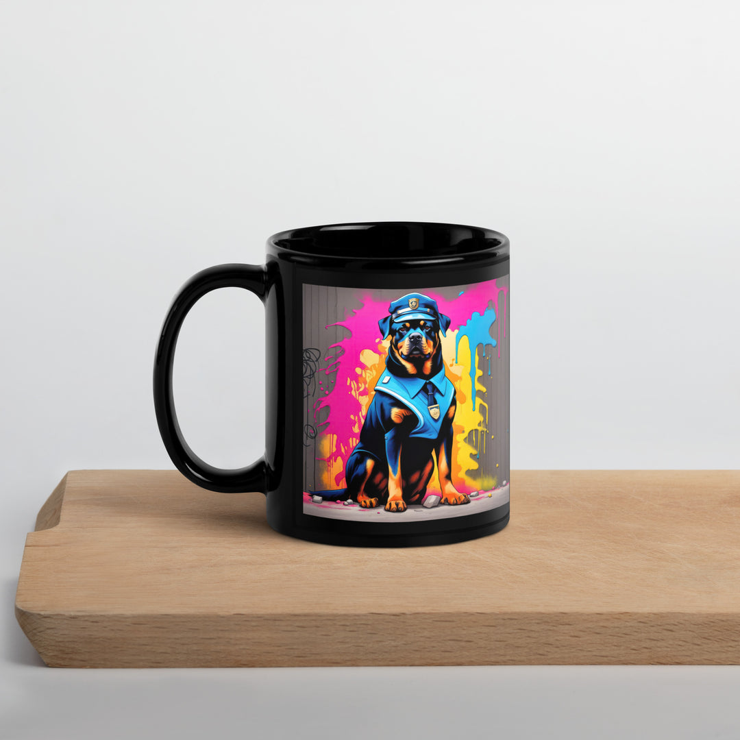 Rottweiler- Black Glossy Mug