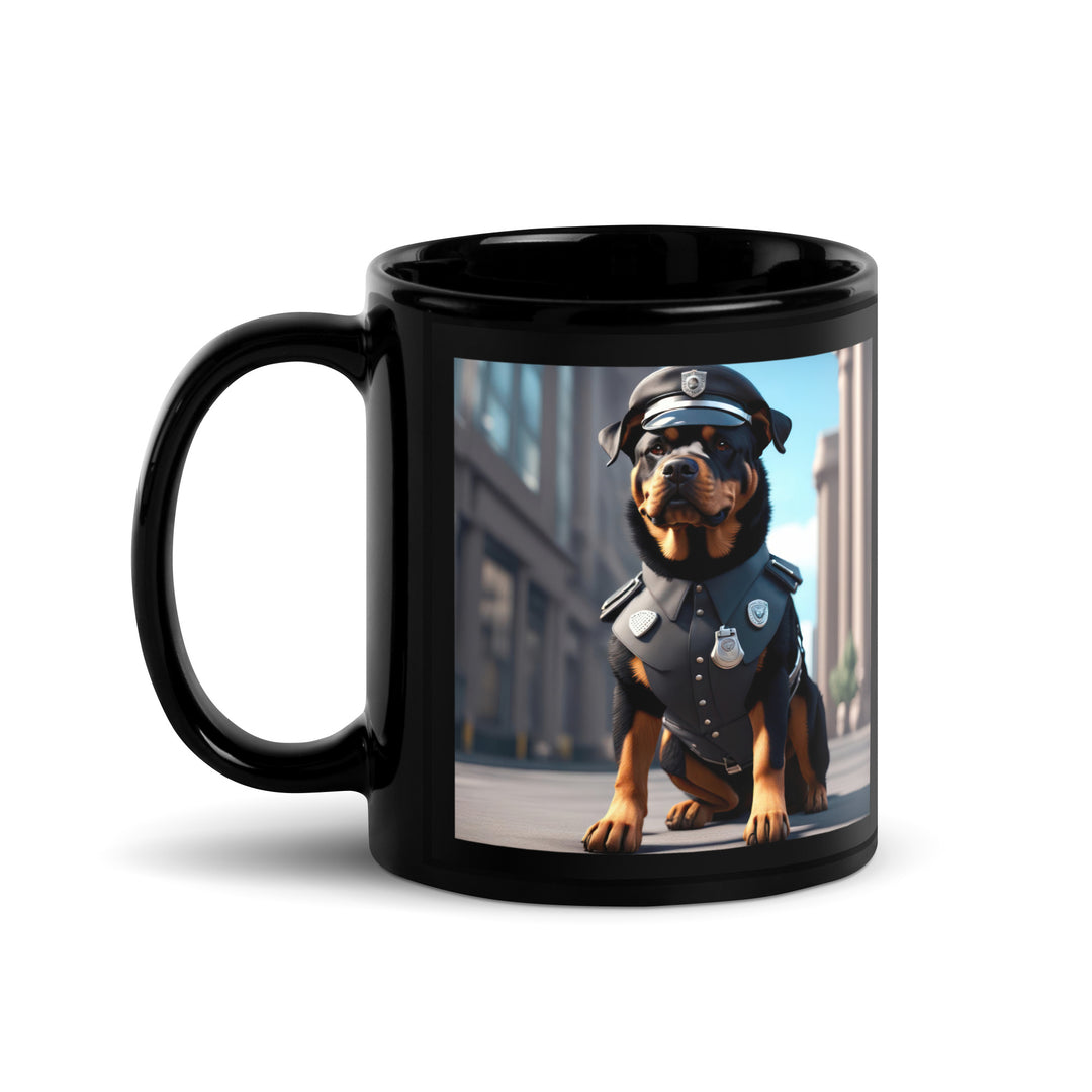 Rottweiler- Black Glossy Mug V3