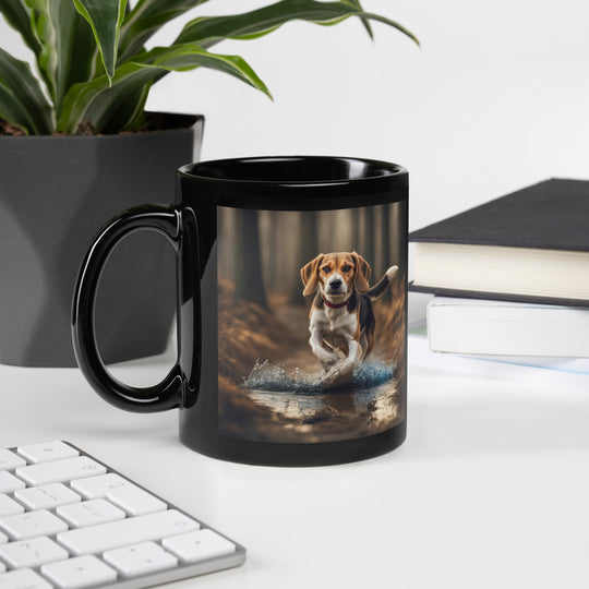 Beagle- Black Glossy Mug v3