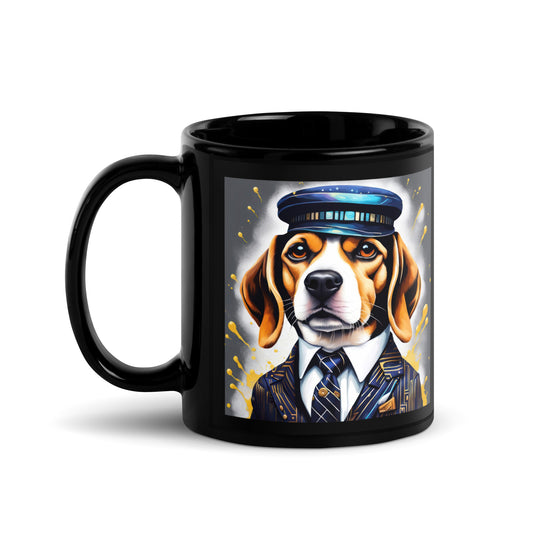 Beagle- Black Glossy Mug v5