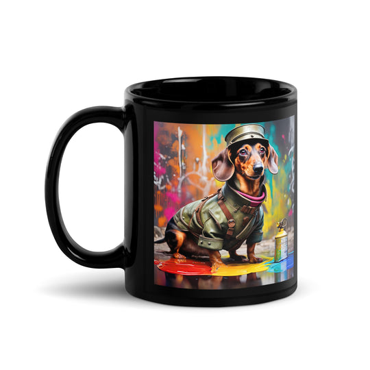 Dachshund- Black Glossy Mug v5