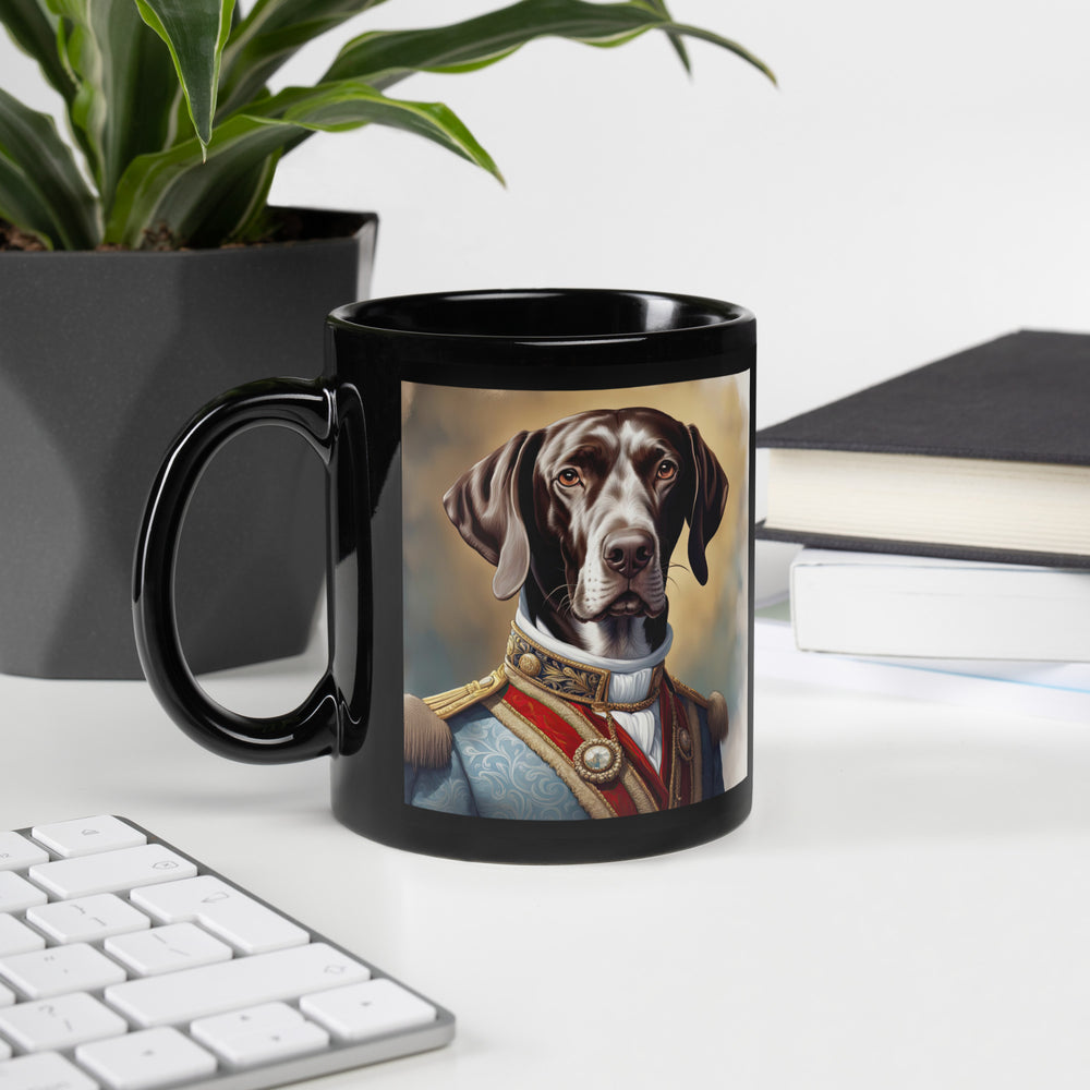 German Shorthaired Pointer- Black Glossy Mug v4