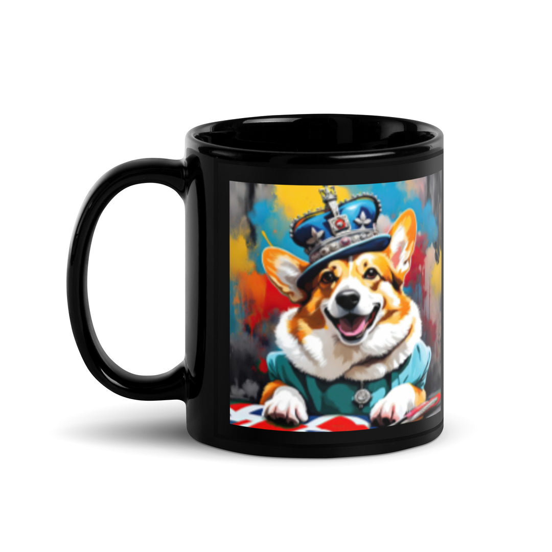 Pembroke Welsh Corgi- Black Glossy Mug v2