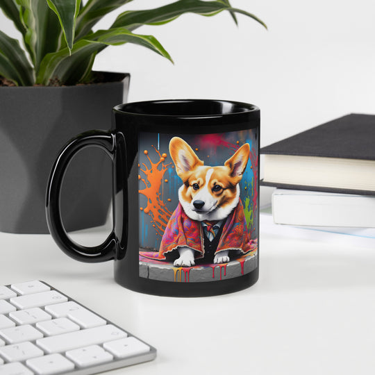 Pembroke Welsh Corgi- Black Glossy Mug v3
