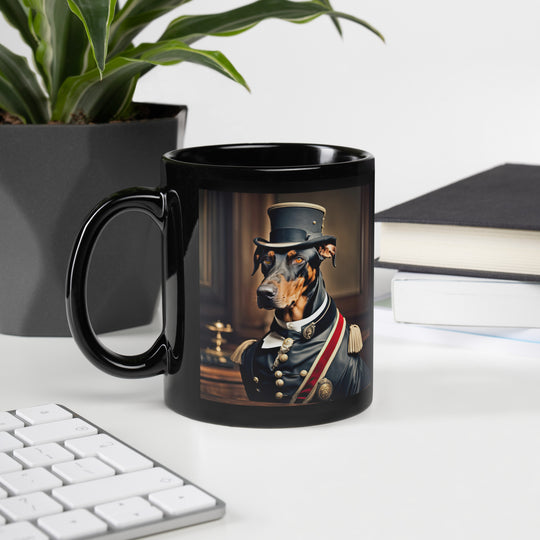 Doberman Pinscher- Black Glossy Mug v2