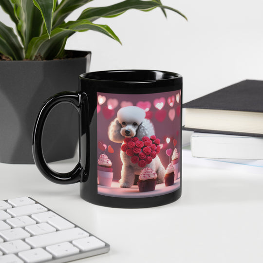 Poodle Romantic- Black Glossy Mug v2