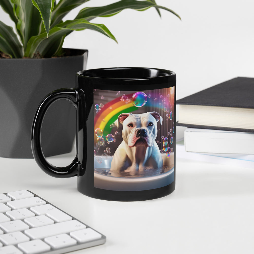 American Bulldog Romantic- Black Glossy Mug