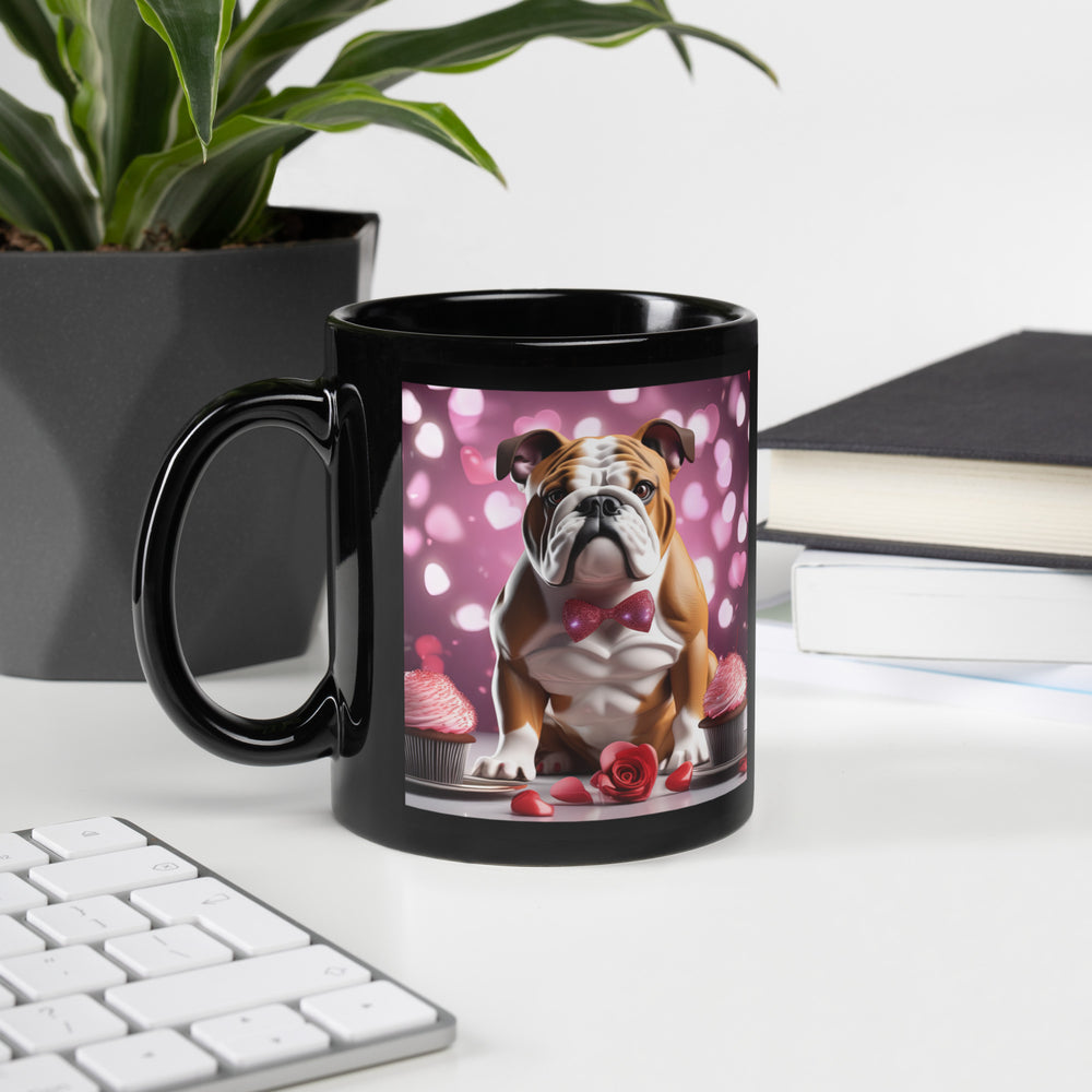 Bulldog Romantic- Black Glossy Mug v2