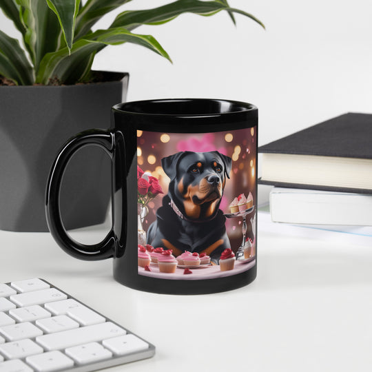 Rottweiler Romantic- Black Glossy Mug