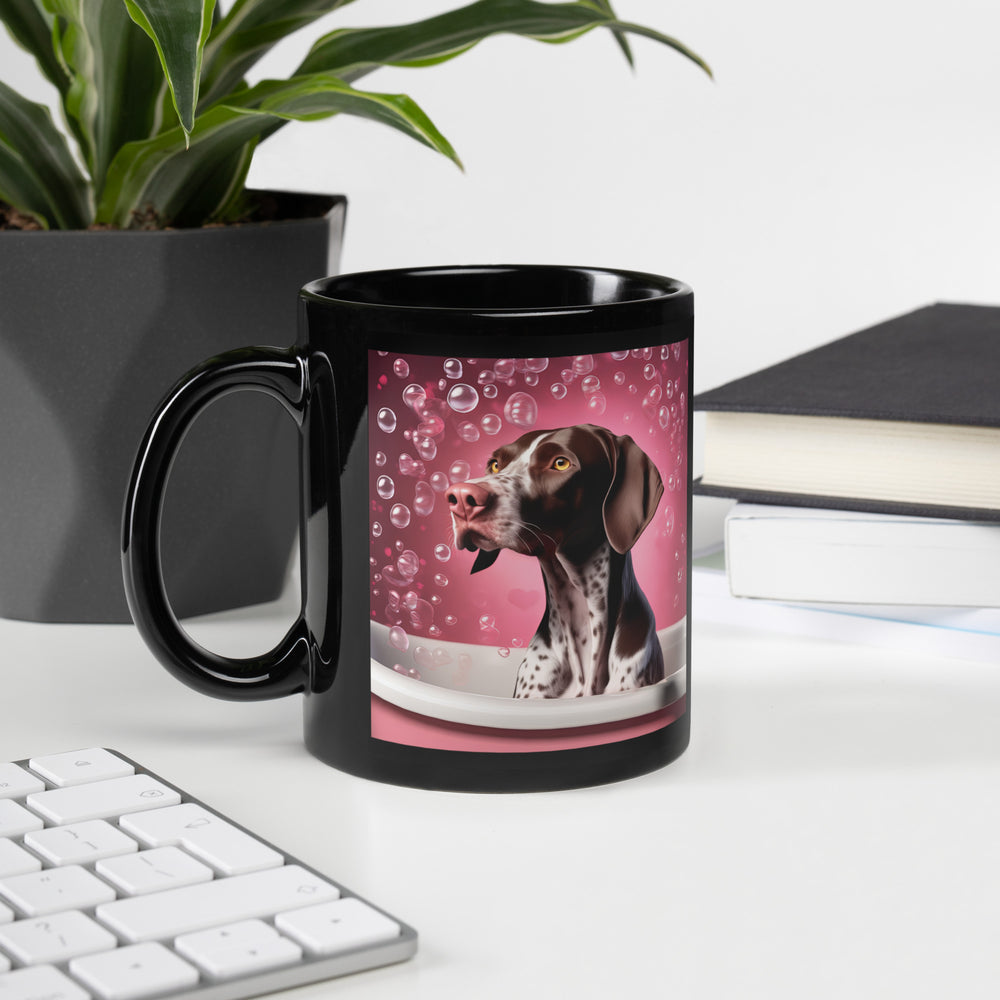 German Shorthaired Pointer Romantic- Black Glossy Mug