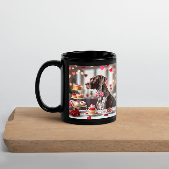 German Shorthaired Pointer Romantic- Black Glossy Mug v2