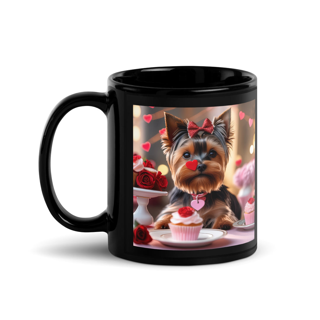 Yorkshire Terrier Romantic- Black Glossy Mug