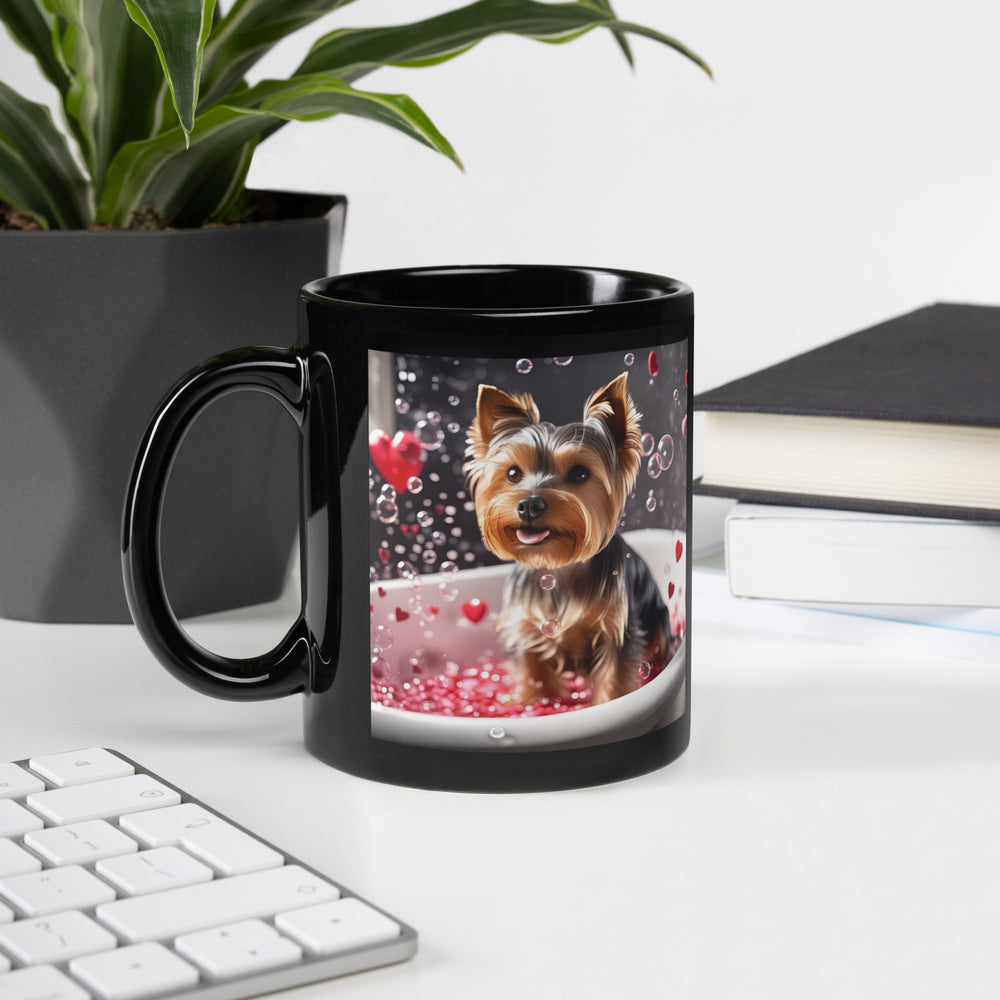 Yorkshire Terrier Romantic- Black Glossy Mug v2