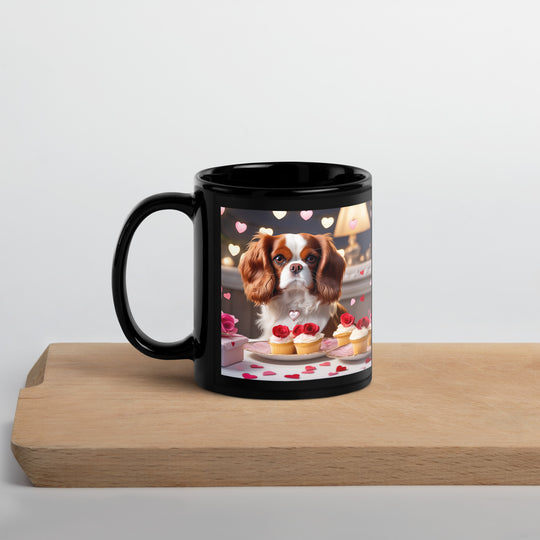 Cavalier King Charles Spaniel Romantic- Black Glossy Mug v2