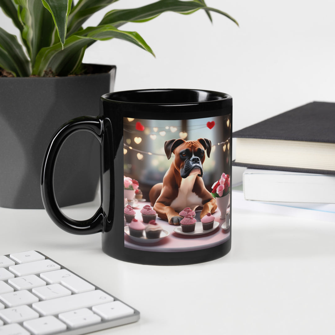 Boxer Romantic- Black Glossy Mug v2