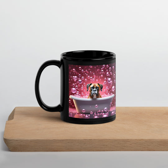 Boxer Romantic- Black Glossy Mug v3