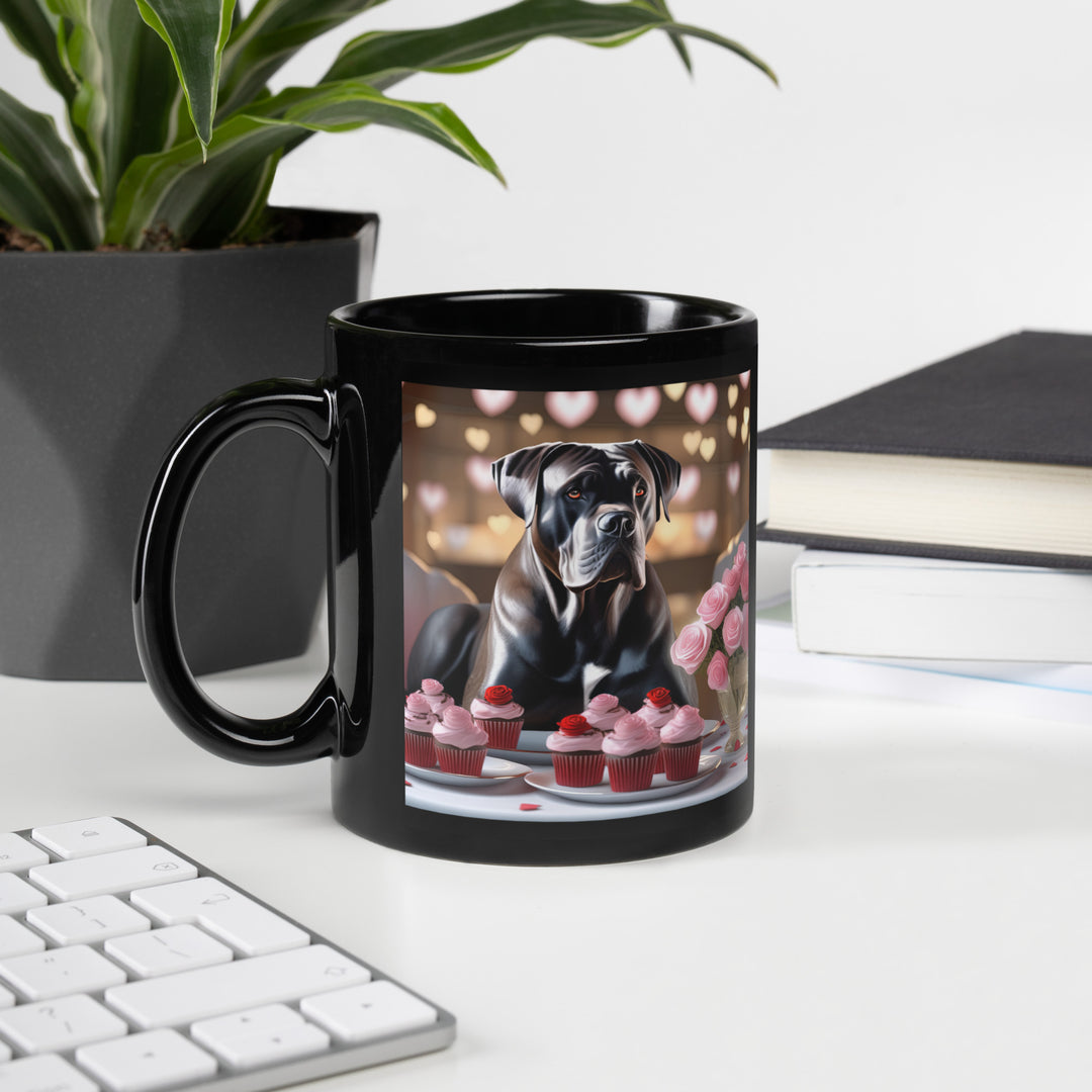 Cane Corso Romantic- Black Glossy Mug