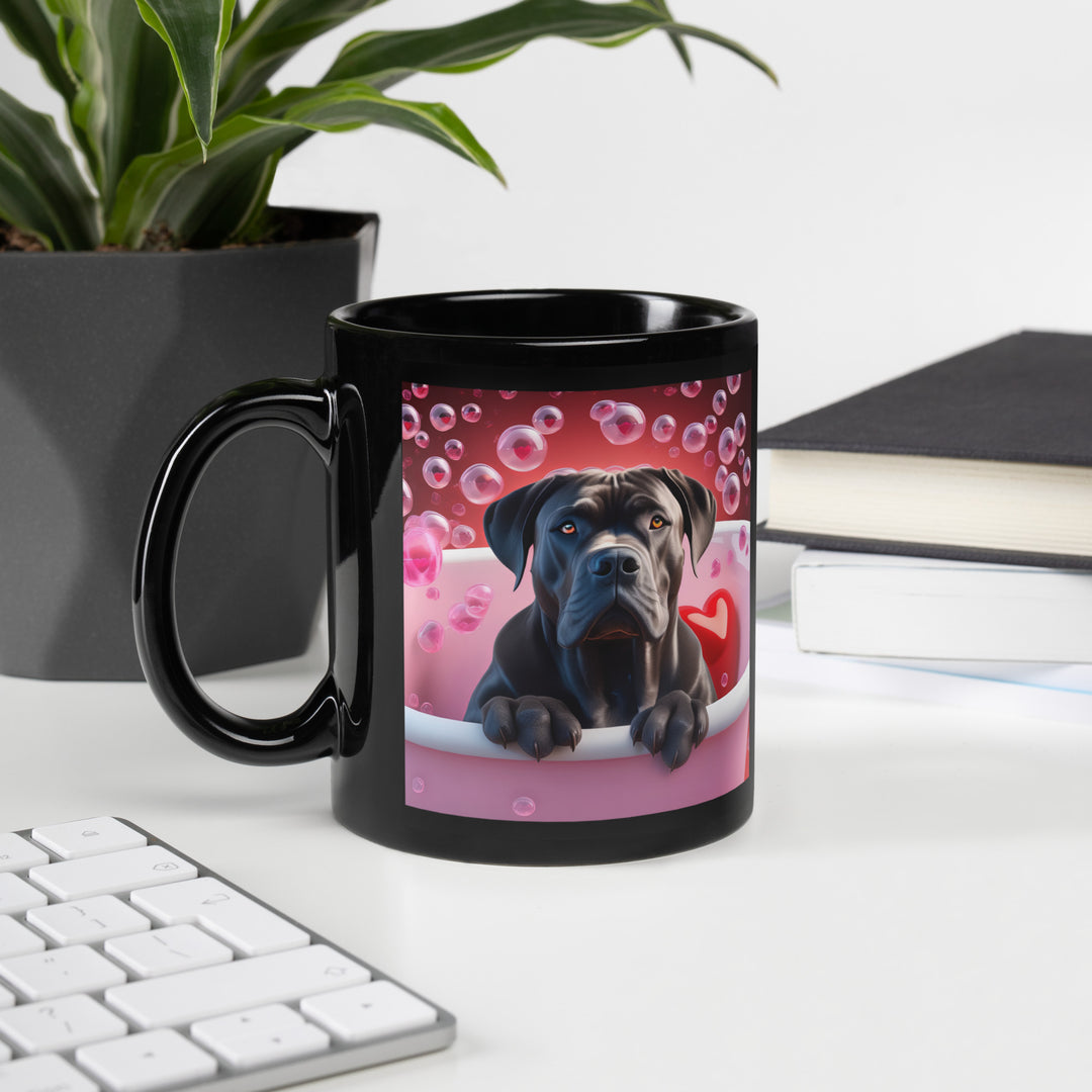 Cane Corso Romantic- Black Glossy Mug v2