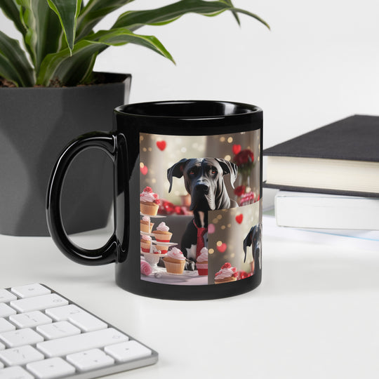 Great Dane Romantic- Black Glossy Mug v2