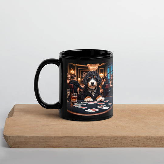 Bernedoodle General- Black Glossy Mug