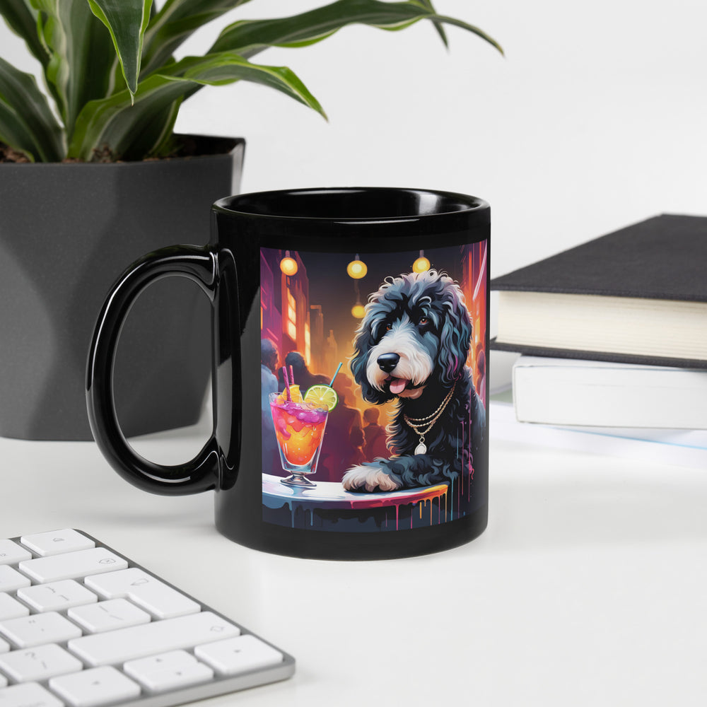 Bernedoodle General- Black Glossy Mug v4