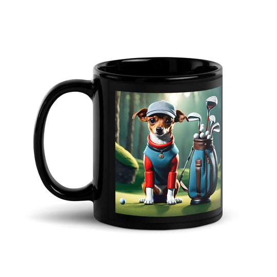 Chiweenie Golfer- Black Glossy Mug