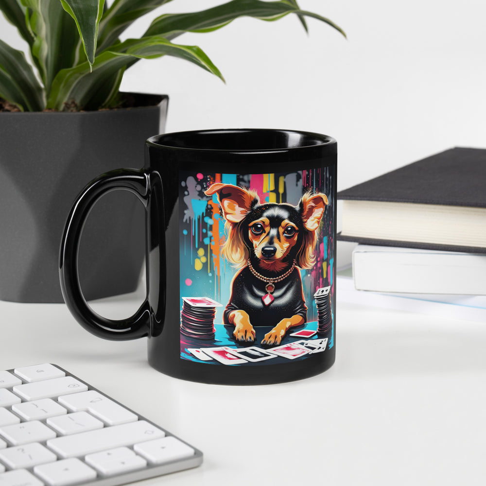 Chiweenie General- Black Glossy Mug v9