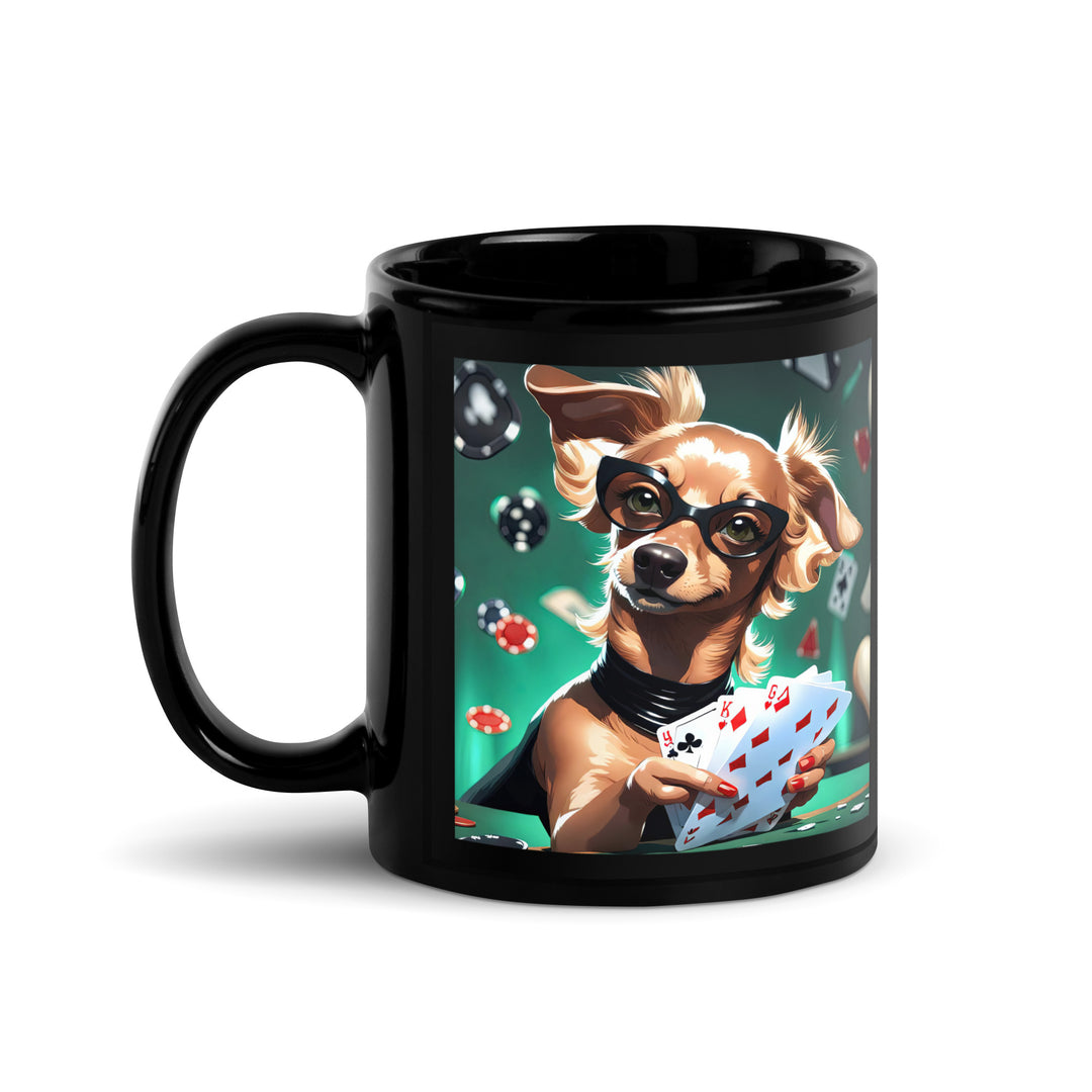 Chiweenie General- Black Glossy Mug v15