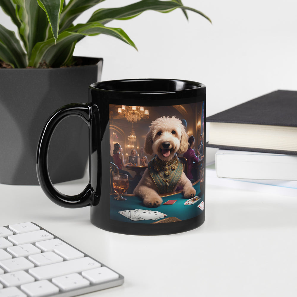 Goldendoodle- Black Glossy Mug v18