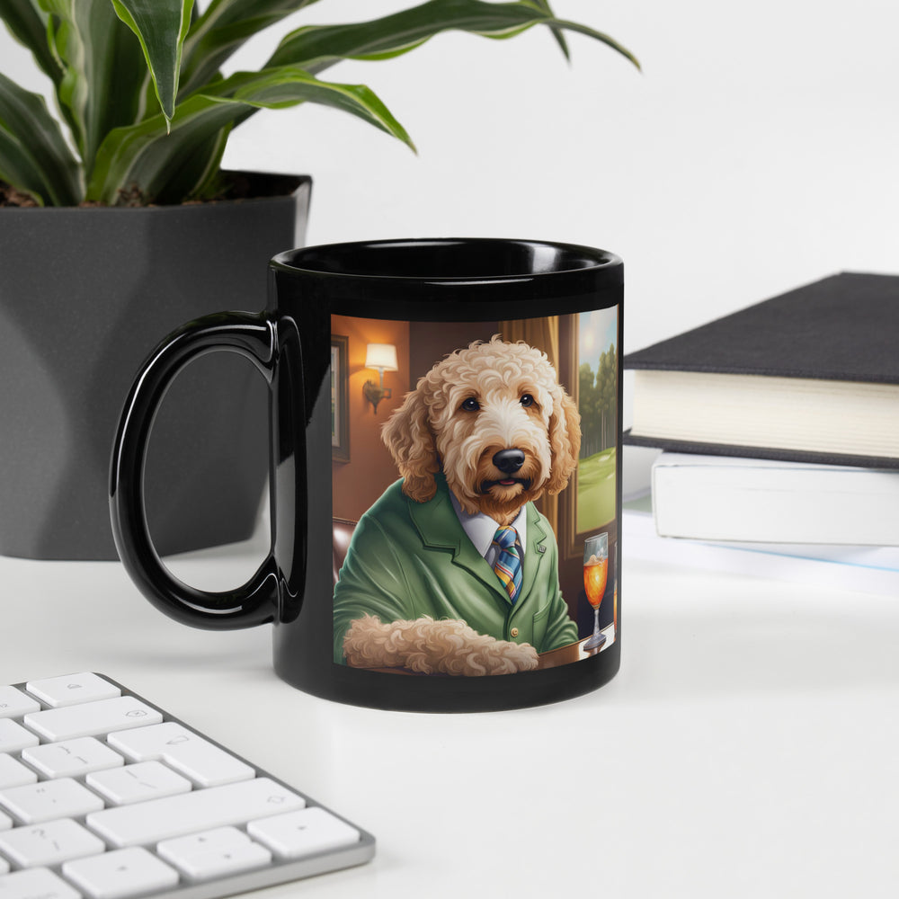 Goldendoodle- Black Glossy Mug v22