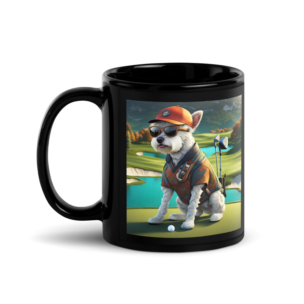 Pekapoo Golfer- Black Glossy Mug v13