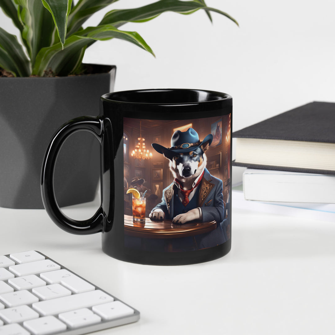 Texas Heeler General- Black Glossy Mug v3