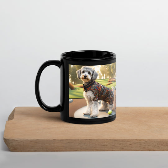 Schnoodle Golfer- Black Glossy Mug v14
